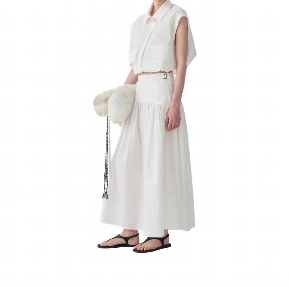 NEW BEATRICE .B midi skirt with side buckles in white